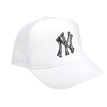 Load image into Gallery viewer, Shmeel x Austen AG NY Logo &quot;Bone&quot; Trucker Hat White