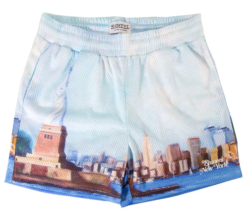 Cool Blue Skyline Mesh Shorts
