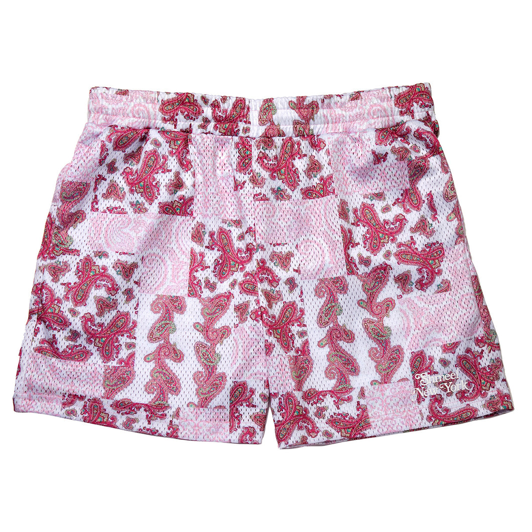 Pink Paisley Mesh Shorts